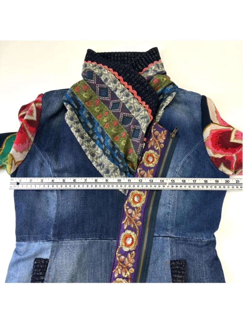 Desigual Marsella denim knit jacket Womens Size Medium - Picture 3 of 10